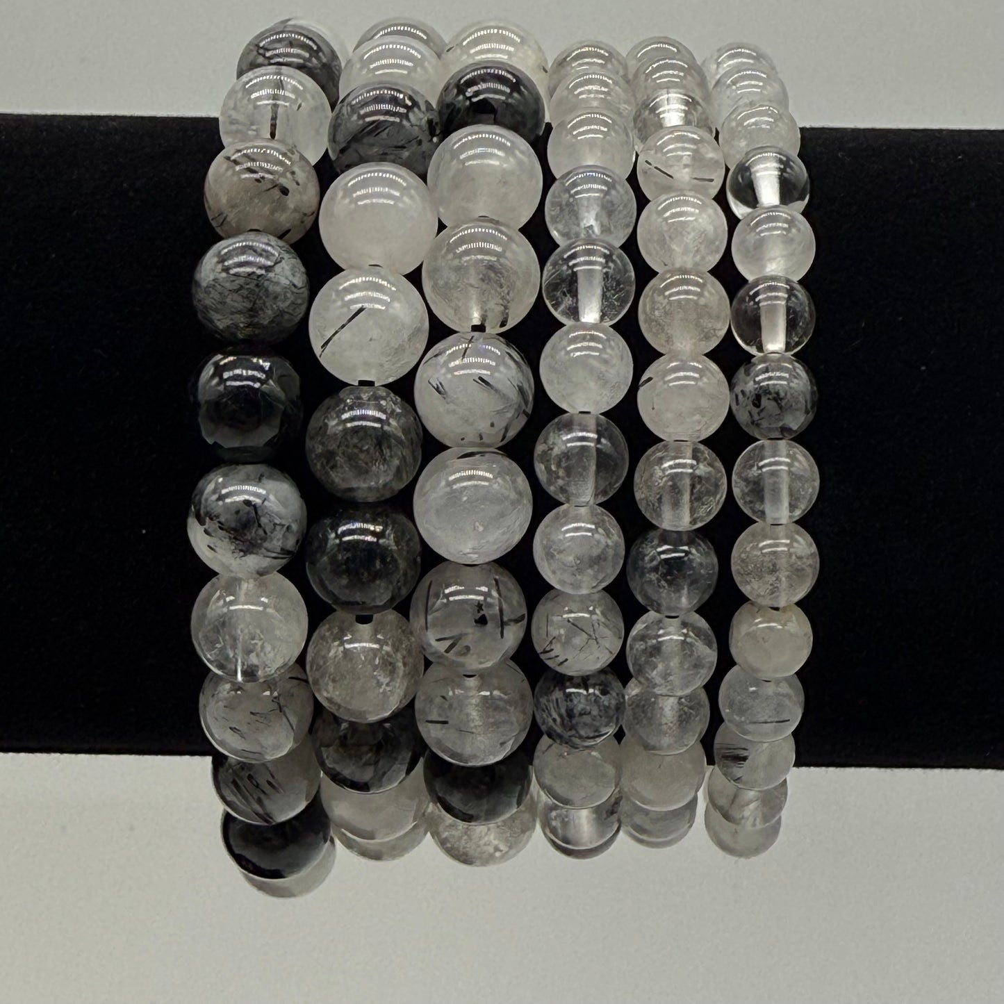 Black Tourmaline, Quartz Crystal Bracelet