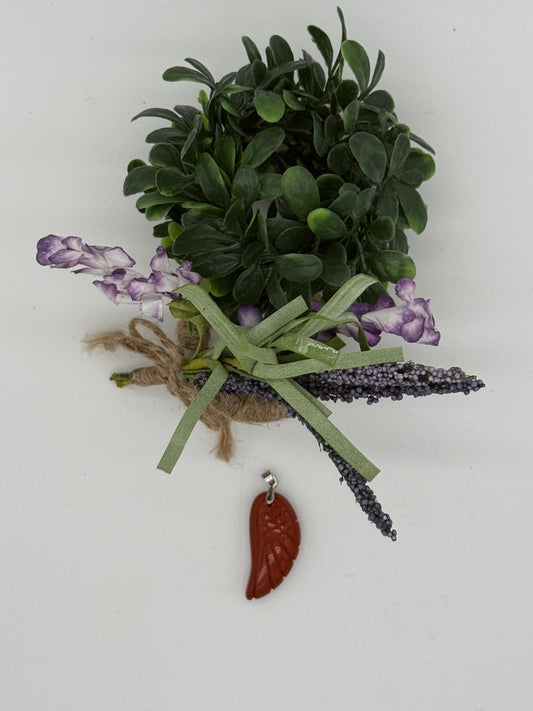 Polished Red Jasper Wing Pendent only
